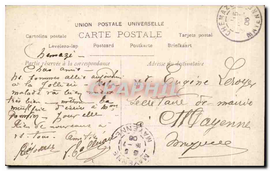 Fée et petit ange — scène de nature — éditeur Riedlberger, n° 1347 — Verso