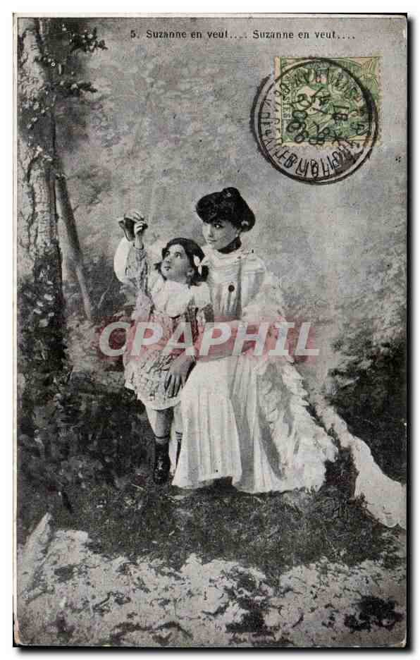 CPA Fantaisie Femme Suzanne Enfant