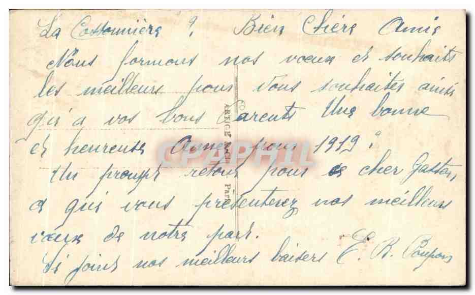 CPA Fantaisie Femme Trefles Bonne annee — Verso