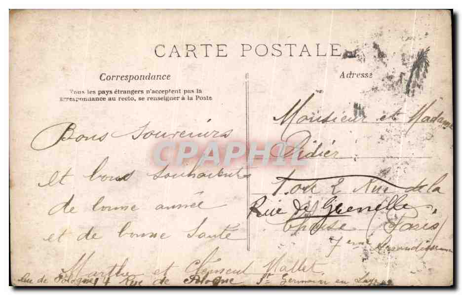 CPA Fantaisie Femme Bonne anne — Verso