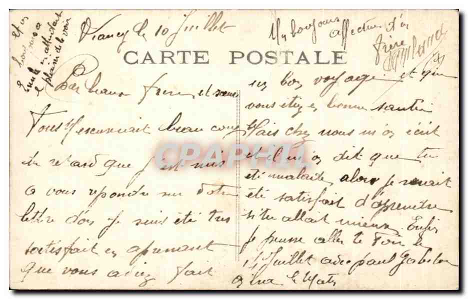 Retrato de hombre con rosa — Saludo Afectuoso del Bourget — editor anónimo — Reverso