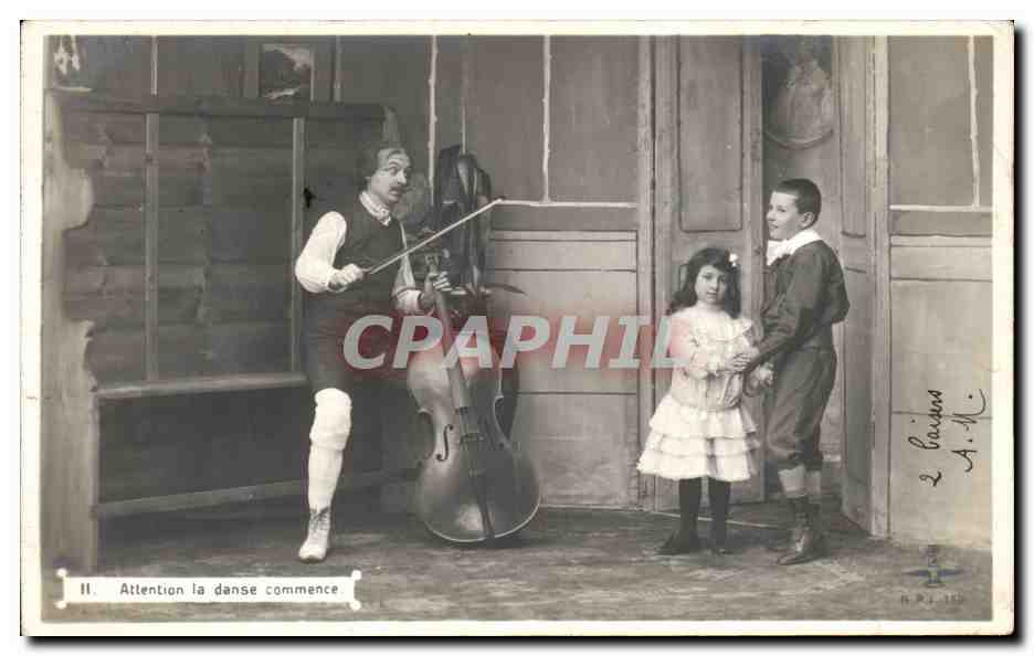 CPA Fantaisie Le maitre a danser Enfants Violoncelle 