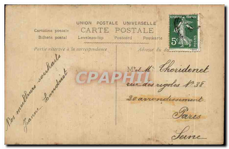 CPA Fantaisie Enfants Zeppelin Dirigeable  — Rückseite