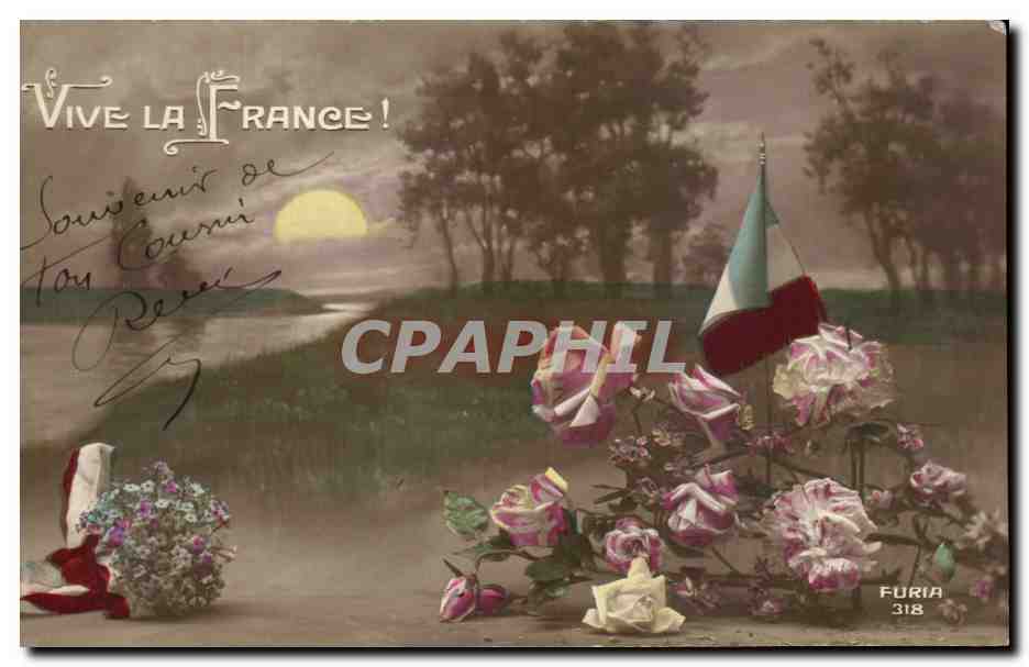 CPA Fantaisie Fleurs Vive la France !