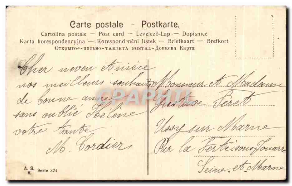 CPA Fantaisie Pin Sapin Bonne annee — Rückseite