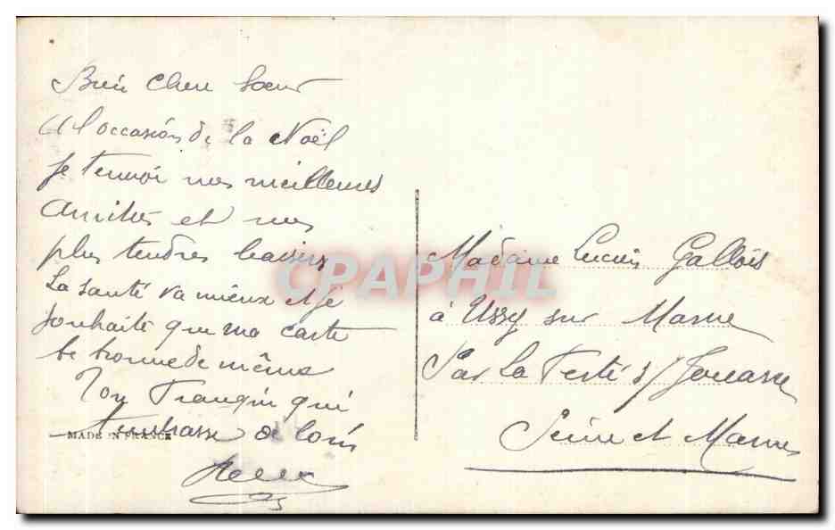 CPA Fantaisie Femme Joyeux Noel — Rückseite