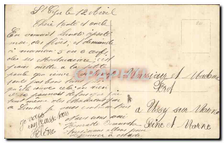 CPA Fantaisie Enfants Balancoire Fleurs Colombes  — Verso