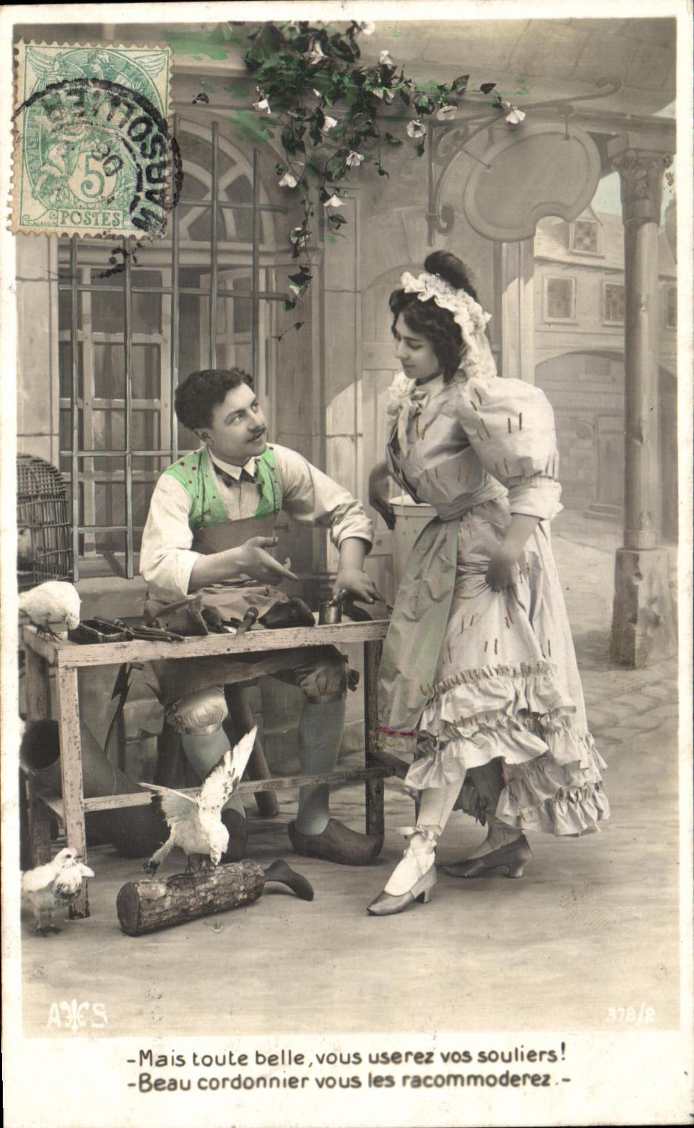 Cordonnier et cliente — scène de rue — A.M.C.S. n°378/2