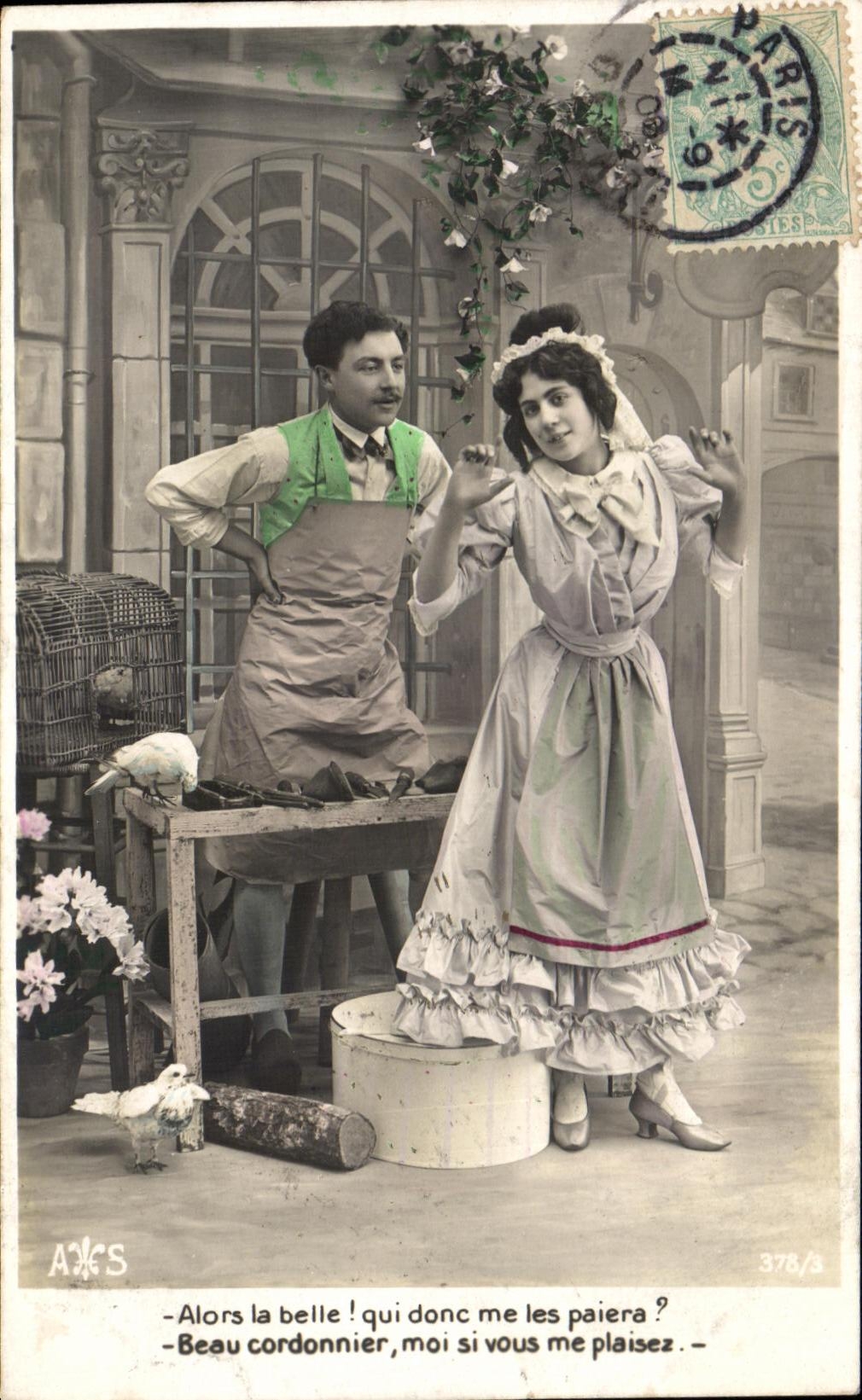 Cordonnier et cliente — scène comique — A&S n°378/a