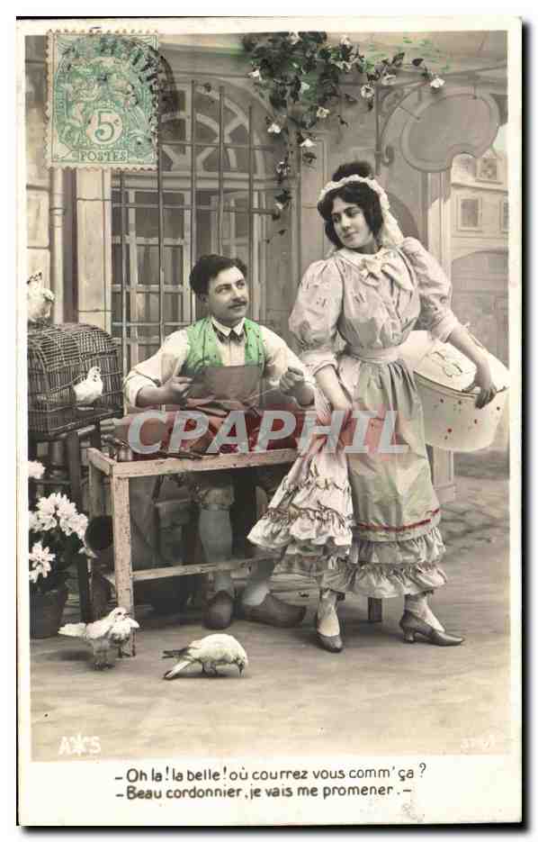 Un cordonnier et une jeune femme avec des pigeons — A.A.S. — n° 319