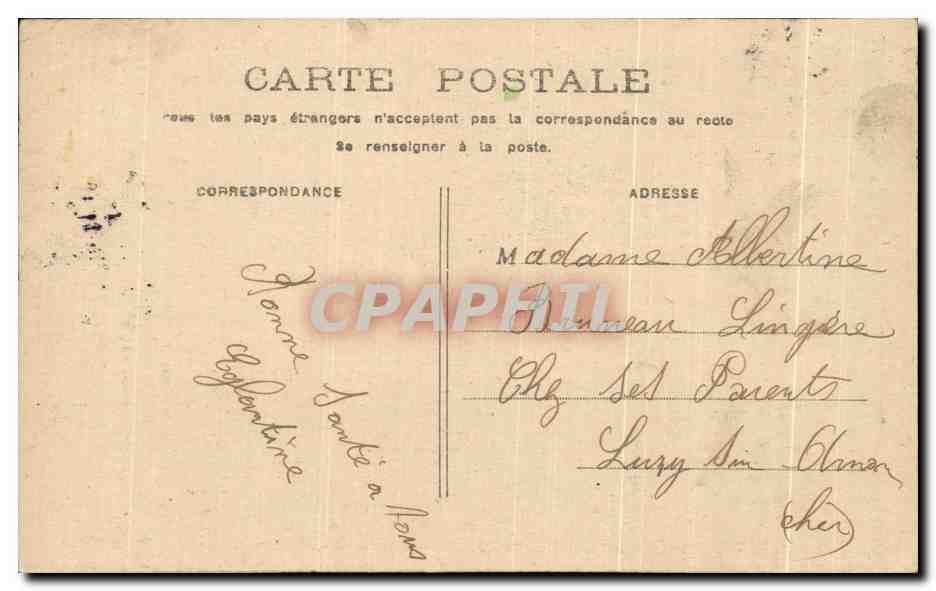 CPA Fantaisie Femme Couple Laitiere — Verso