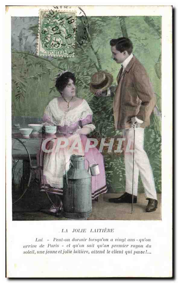 La jolie laitière — scène de rue — éditeur non visible