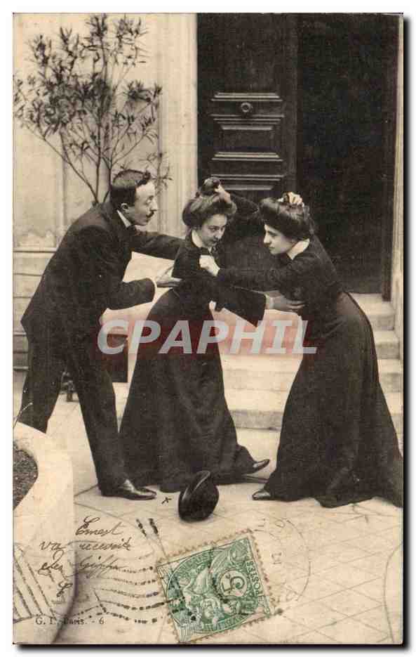 Scène de groupe — trois personnes — G. F. Paris, n°6