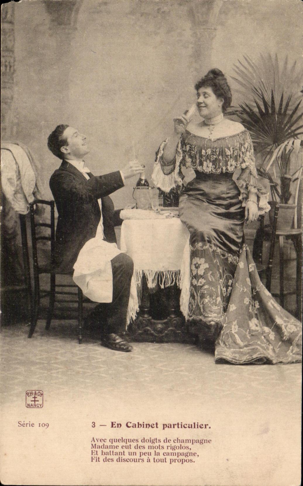 En Cabinet particulier — scène de comédie — Rhodoc Nancy, Série 109