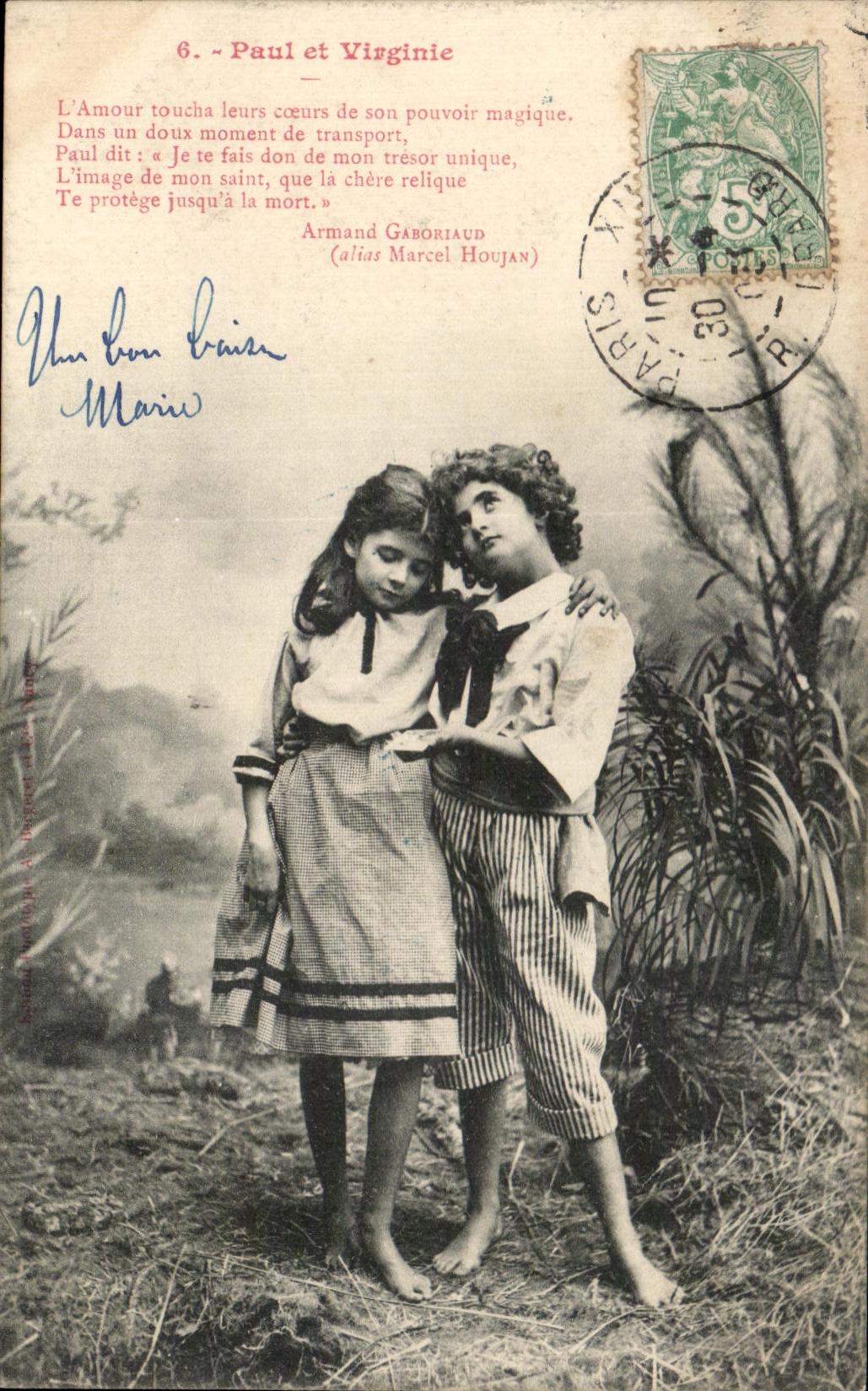 CPA Fantaisie Enfants Paul et Virginie