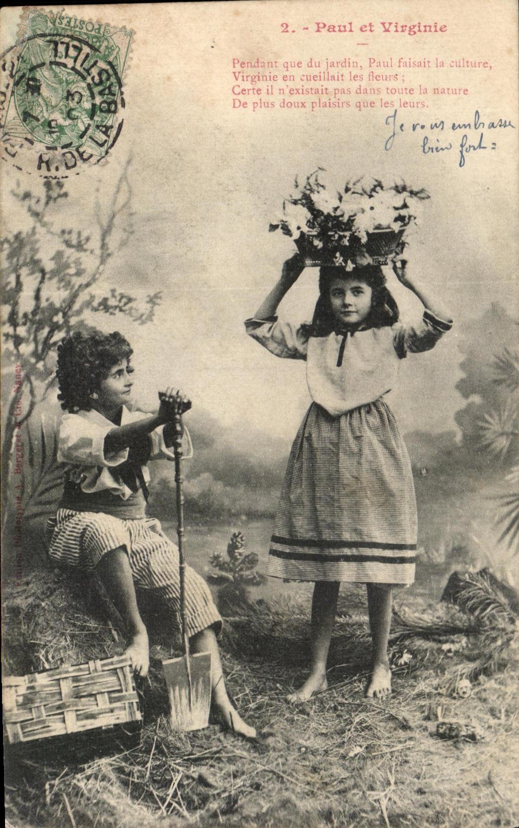 CPA Fantaisie Enfants Paul et Virginie 