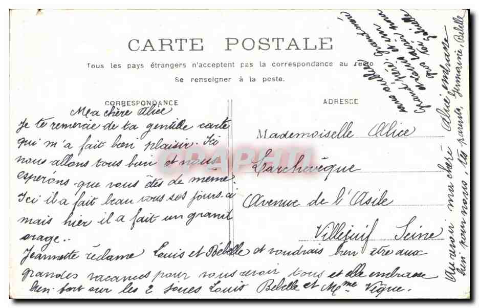 CPA Fantaisie Enfant Alsace Rouet — Verso