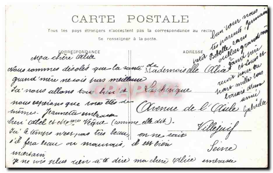 CPA Fantaisie Enfant Alsace Rouet — Verso