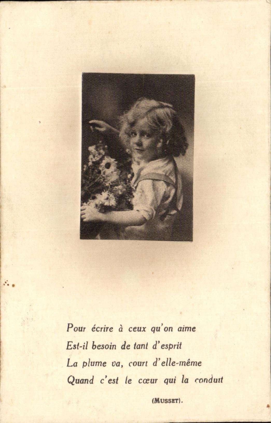 CPA Fantaisie Enfant Musset Pour ecrire a ceux qu'on aime 