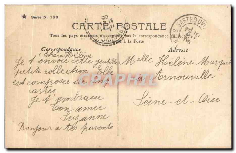 CPA Fantaisie Enfants Gentil printemps — Verso