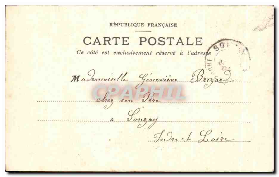 CPA Fantaisie Enfant Voiture a cheval — Rückseite