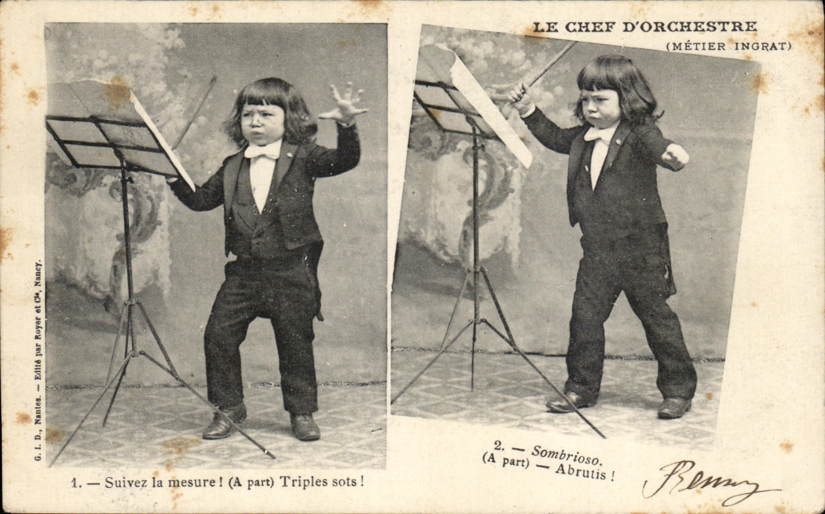 CPA Fantaisie Enfant Chef d'orchestre Musique 