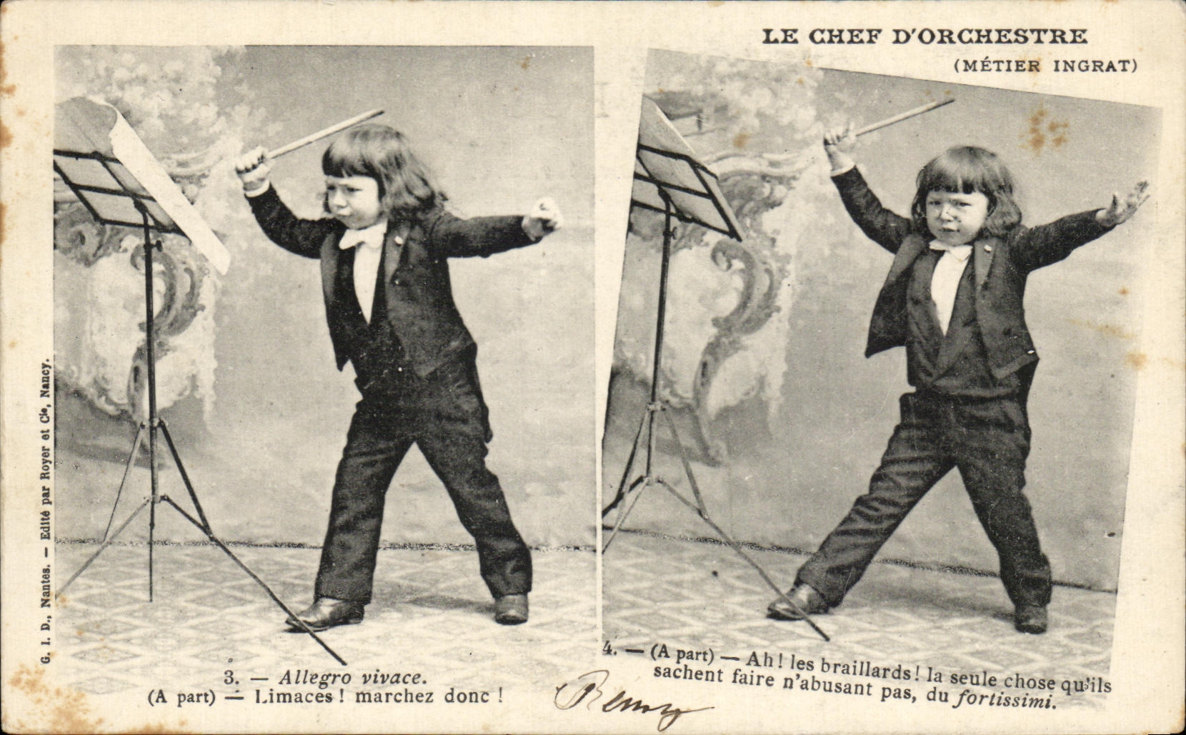 CPA Fantaisie Enfant Chef d'orchestre Musique 