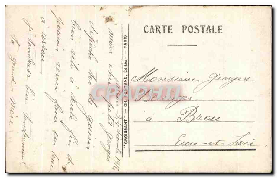 CPA Fantaisie enfant Luge Cloche  — Verso