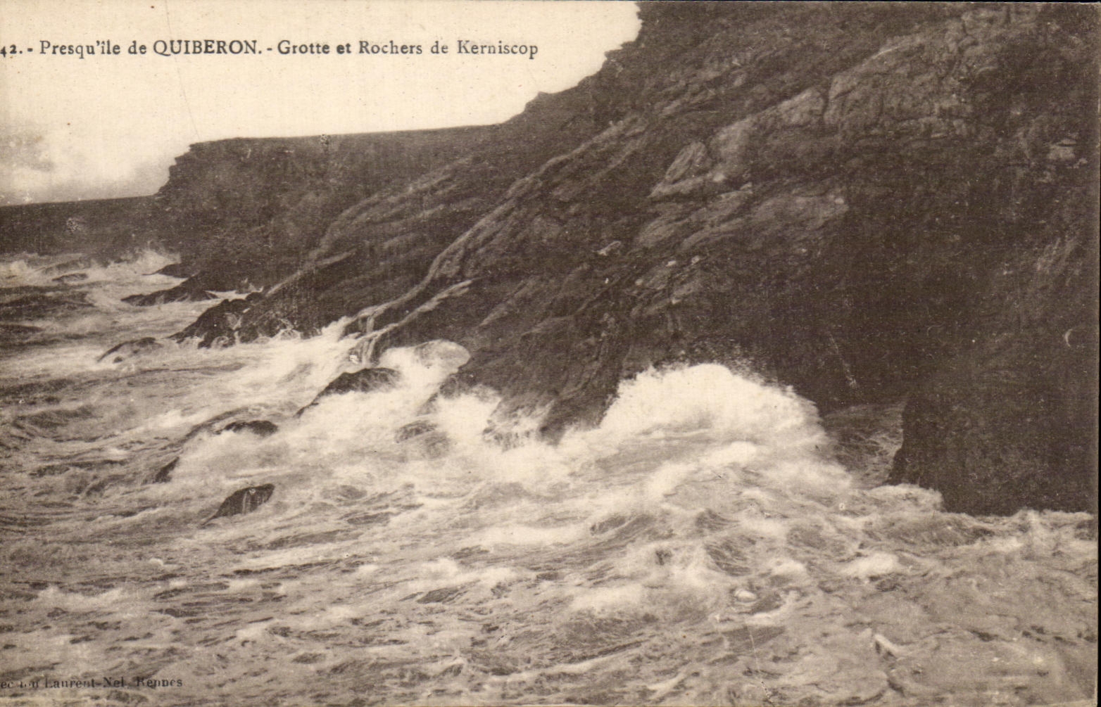 Presqu'île de QUIBERON — Grotte et Rochers de Kerniscop — Louis Laurent, Rennes, n°42