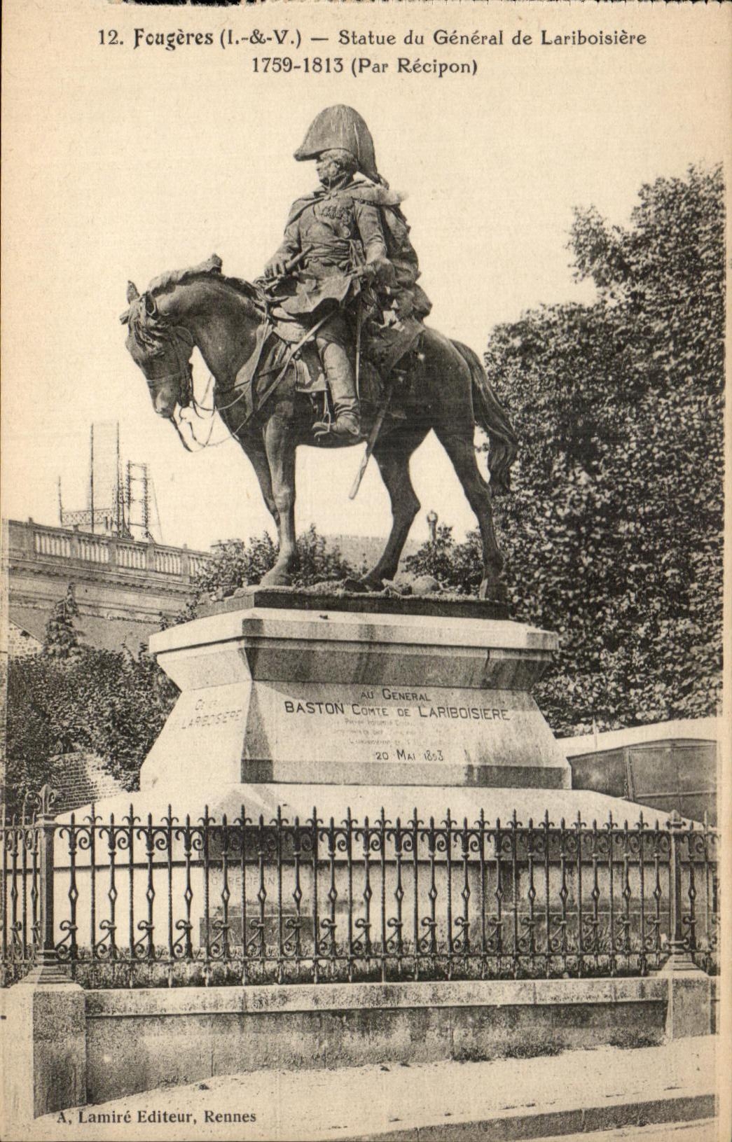 Fougères (Il.&-V.) — Statue du Général de Lariboisière 1759-1813 (Par Récipon)