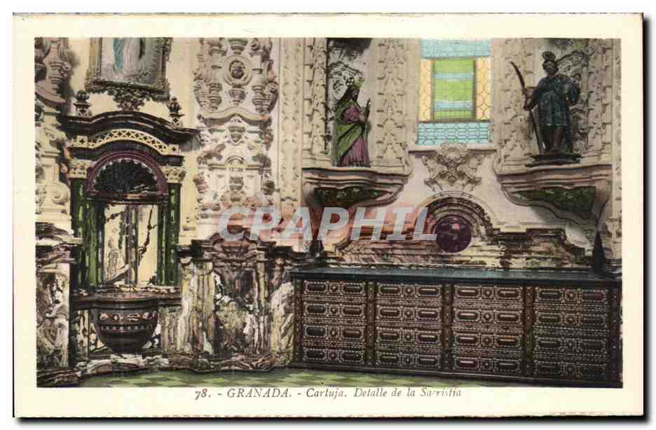 CPA Granada Cartuja Detalle De La Sacristia