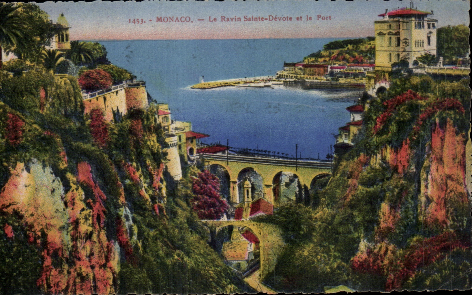 CPA Monaco Le Ravin Sainte Devote Et Le Port