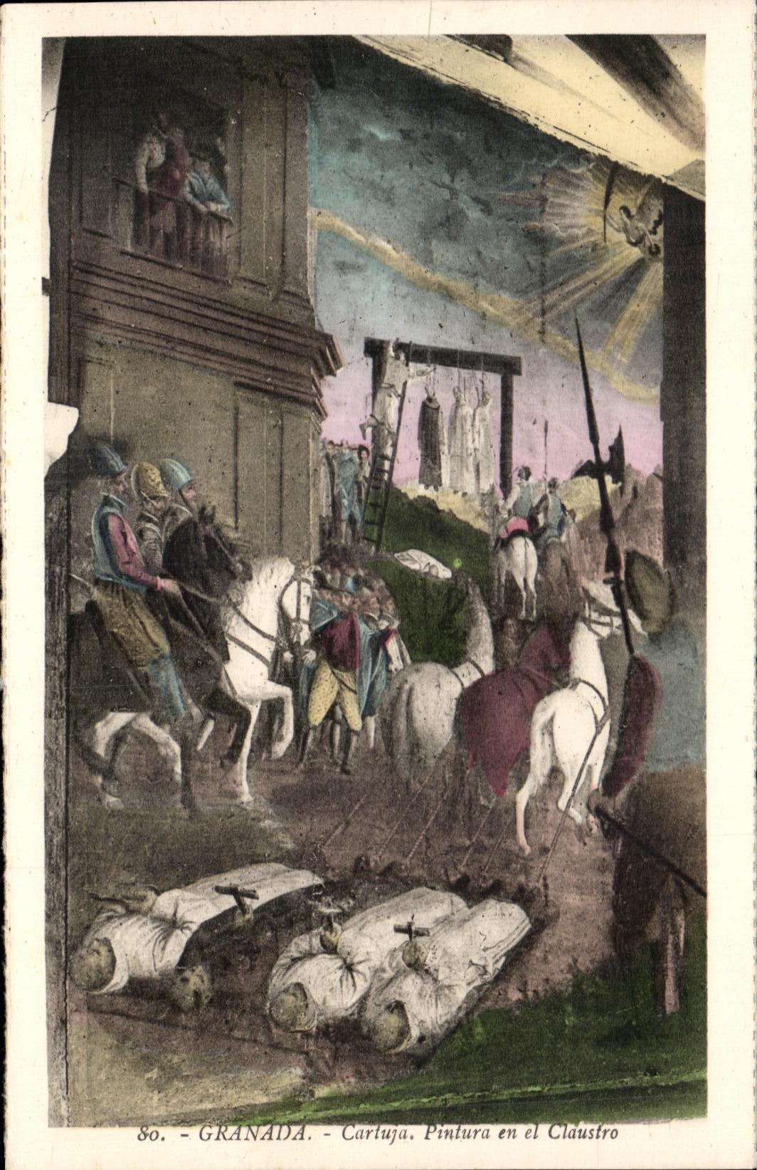 Granada - Carluya. Pintura en el Claustro — reproduction photogravure