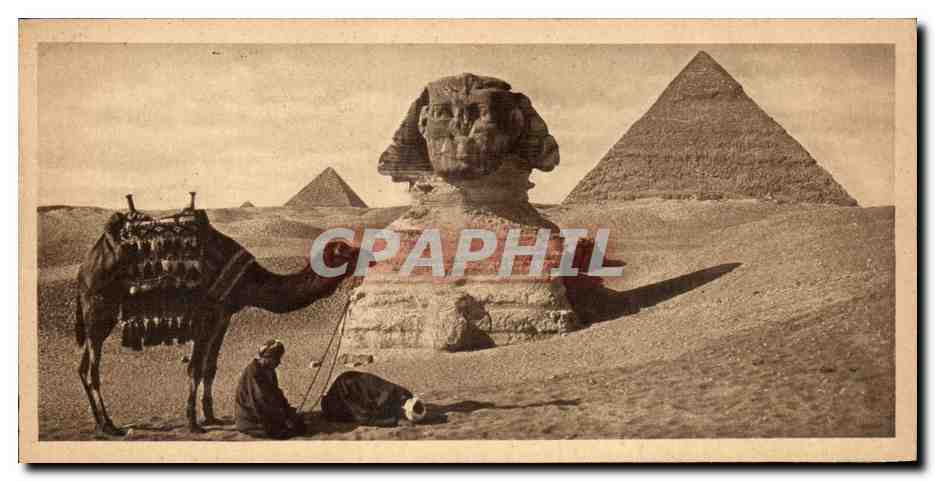 CPA Cairo Prayer near the Great Sphinx Egypte Chameau
