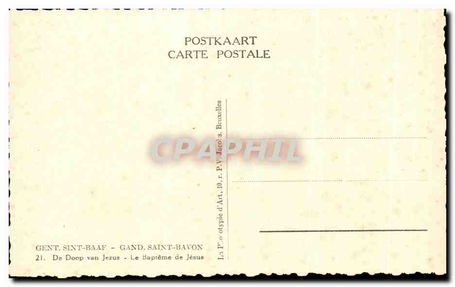 CPA Pourbue Gent Sint Baay Gand Saint Bavon De Doop van  — Verso