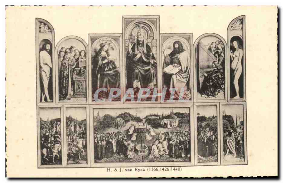 CPA Gent Sint Baaf Gand Saint Bavon Veelluik door van Eyck 