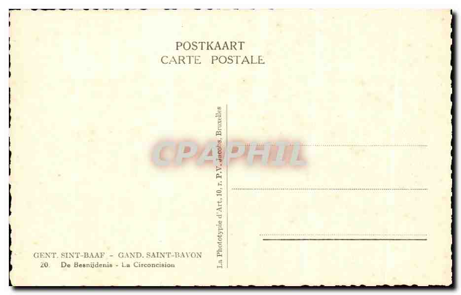 CPA Gent Sint Baaf Gand Saint Bavon de Besnijdenis la Circoncision — Verso