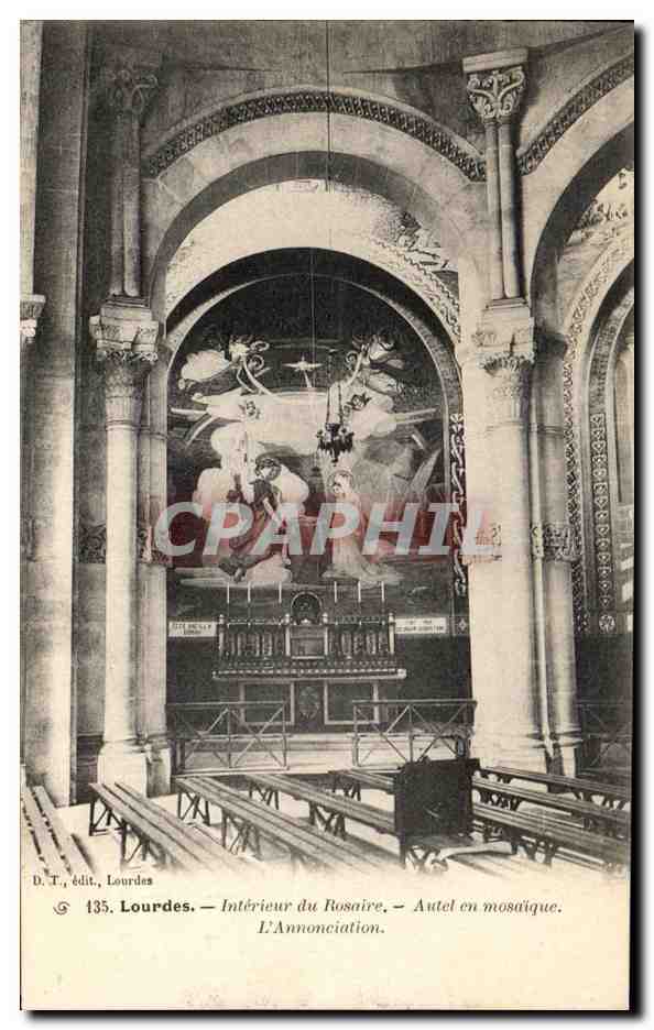 CPA Lourdes Interieur du Rosaire Autel en mosaique 