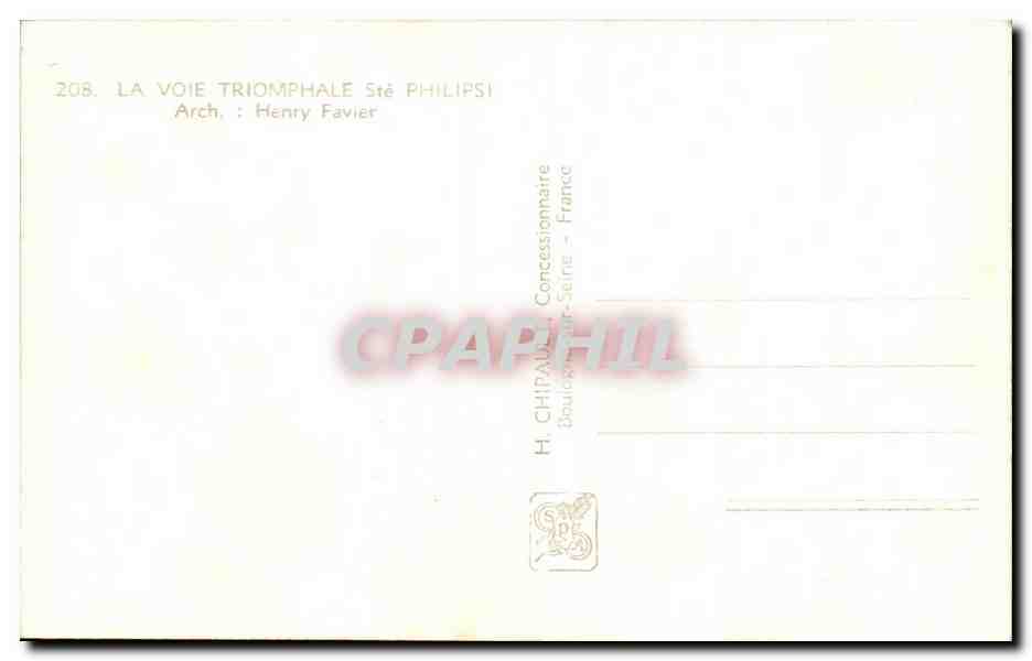 CPA Exposition Internationale Paris 1937 La Voie Triomphale Ste Philips — Rückseite