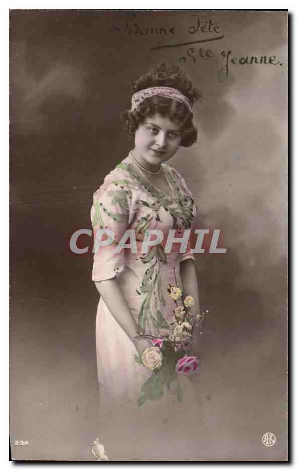 CPA Fantaisie Femme Bonne Fete Ste Jeanne 