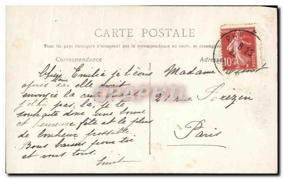 CPA Fantaisie Femme Couple Bonne Fete — Rückseite