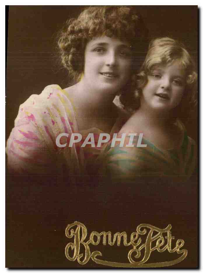 Femme et enfant — Bonne Fête — Éditeur inconnu, n° de série non visible