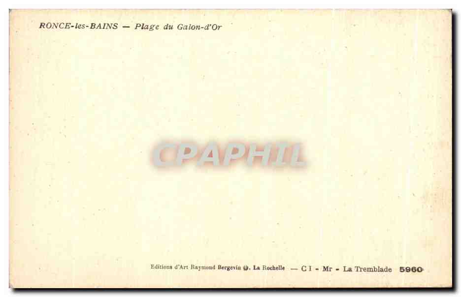 CPA Ronce Les Bains Plage du Galon d'Or — Rückseite