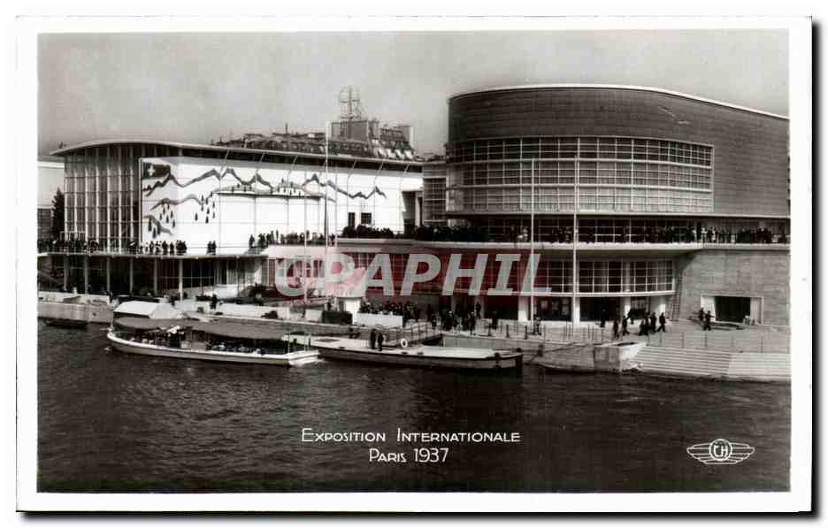 CPA Exposition Internationale Paris 1937 Pavillons de la Belgique et de la Suisse
