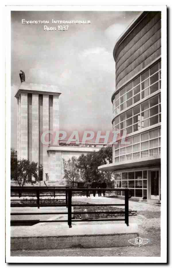 CPA Exposition internationale Paris 1937 Les Pavillons De Belgique Et D'Allemagne
