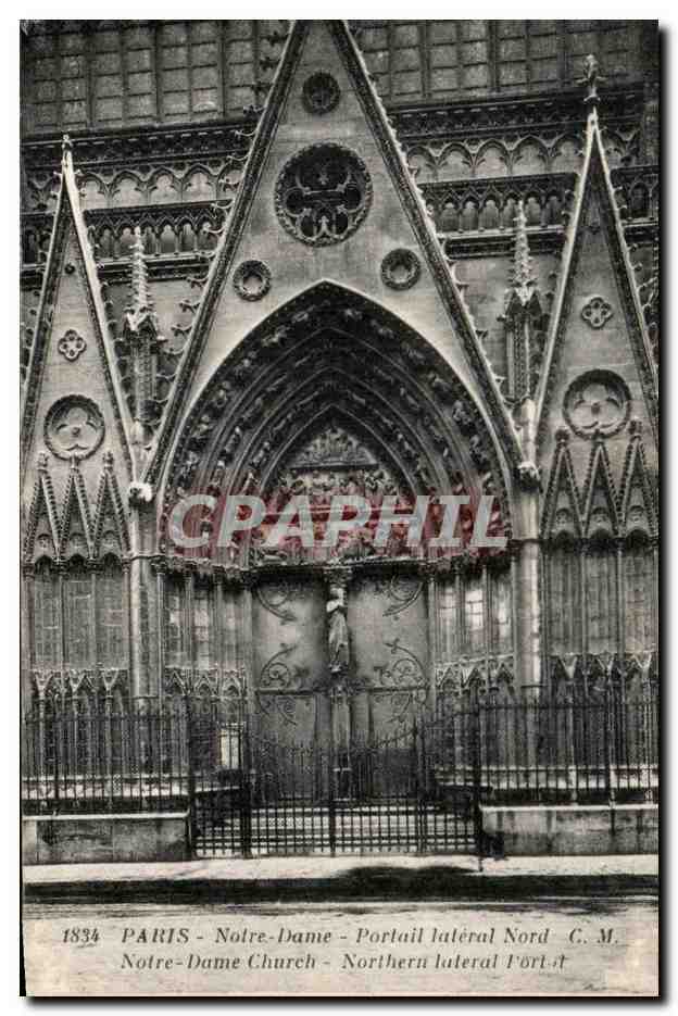 CPA Paris Notre Dame Portail lateral Nord