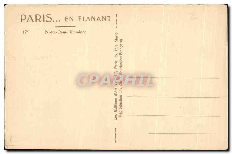 CPA Paris En Flanant Notre Dame illuminee Yvon  — Verso