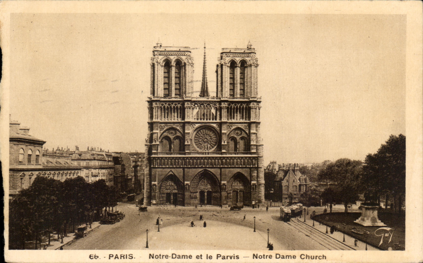 CPA Paris Notre Dame et le Parvis Notre dame Church