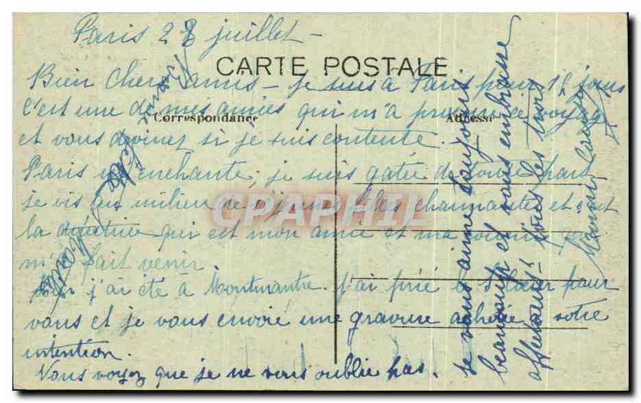 CPA Paris L'Eglise Ste Madeleine et la perspective des Grands Boulevads — Rückseite
