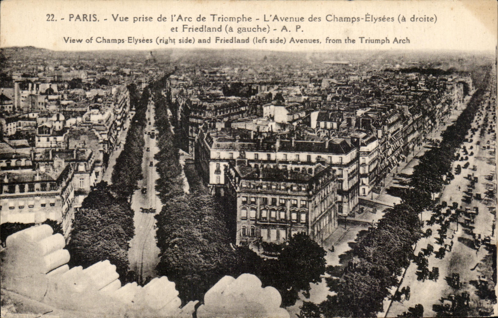 CPA Paris Vue prise de l'Arc de Triomphe L'Avenue des Champs Elysees et 